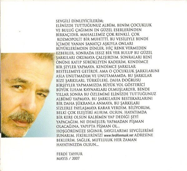 Ferdi Tayfur Gençliğimin Şarkıları (Türk Sanat Musikisi) - (Ferdifon Müzik Dönem Baskı) CD