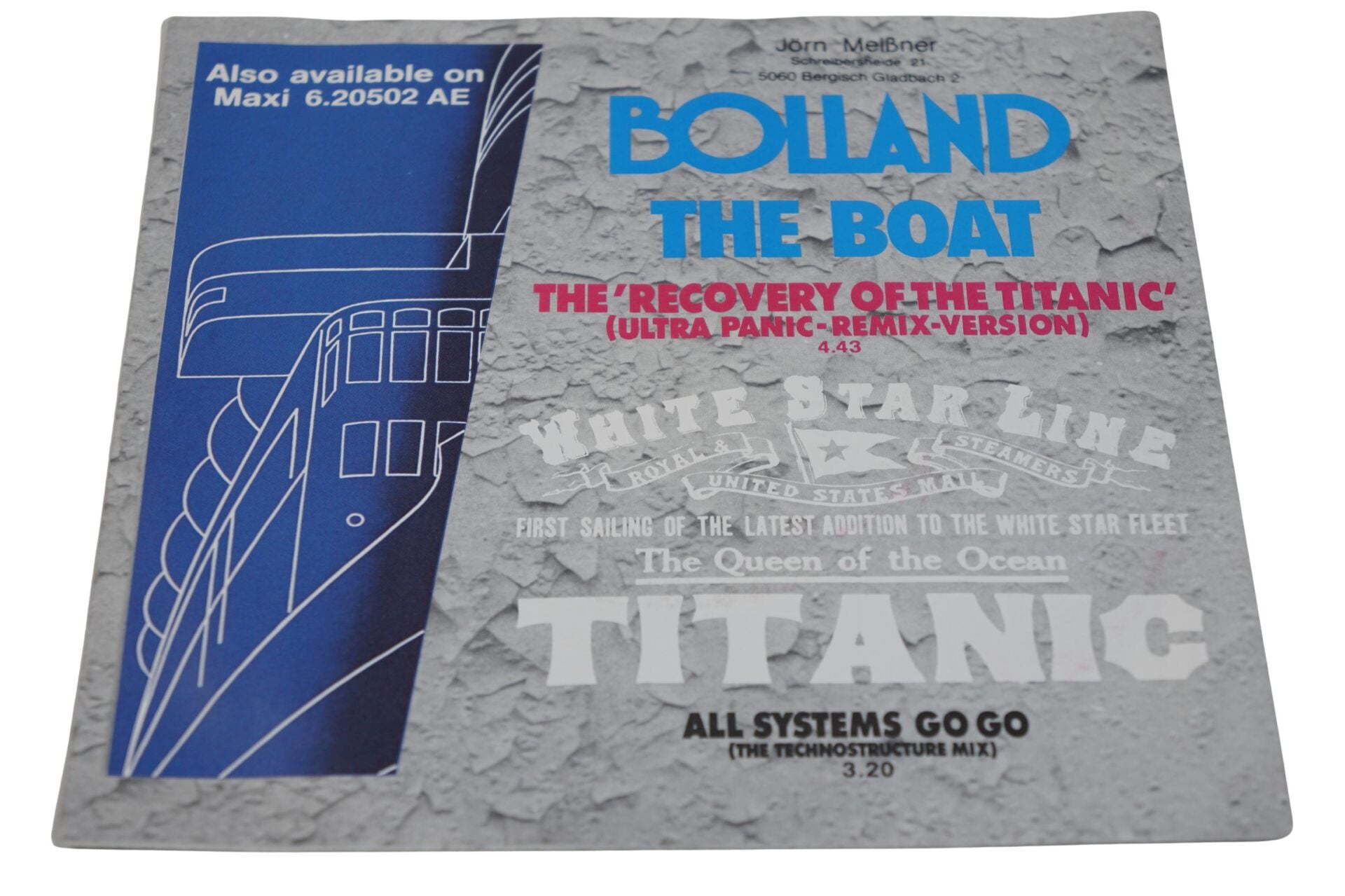 Bolland The Boat - The 'Recovery Of The Titanic' (Ultra Panic-Remix-Version) - Plak