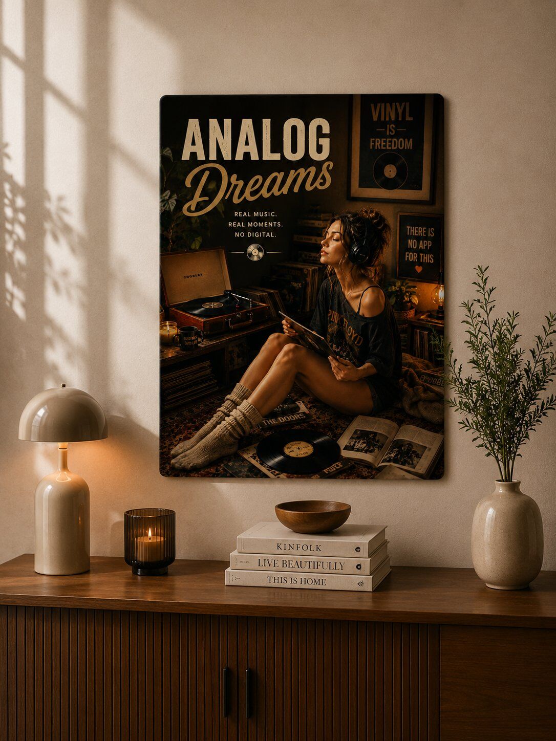 Plak Hikayeleri Kolleksiyonu Analog Anlar Metal Tablo